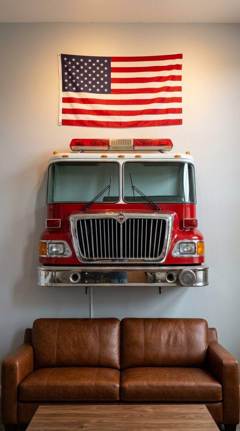 Fire truck wall mounts